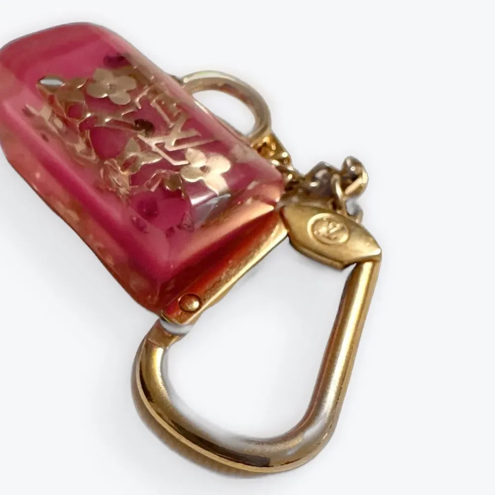 Louis Vuitton Bag Charm Pink Gold Pomme D’Amour Inclusion Speedy Keychain Auth